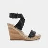 DOLCEVITA NEZZA WEDGES BLACK LEATHER SANDALS
