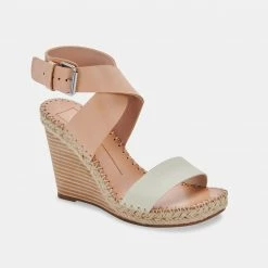 DOLCEVITA NEZZA WEDGES NATURAL MULTI LEATHER SANDALS