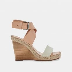 DOLCEVITA NEZZA WEDGES NATURAL MULTI LEATHER SANDALS