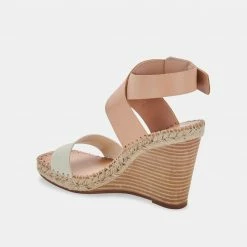 DOLCEVITA NEZZA WEDGES NATURAL MULTI LEATHER SANDALS