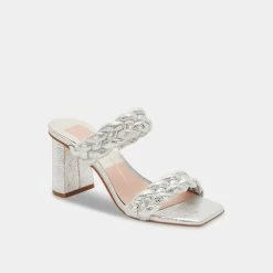 DOLCEVITA PAILY WIDE HEELS SILVER METALLIC STELLA SUEDE