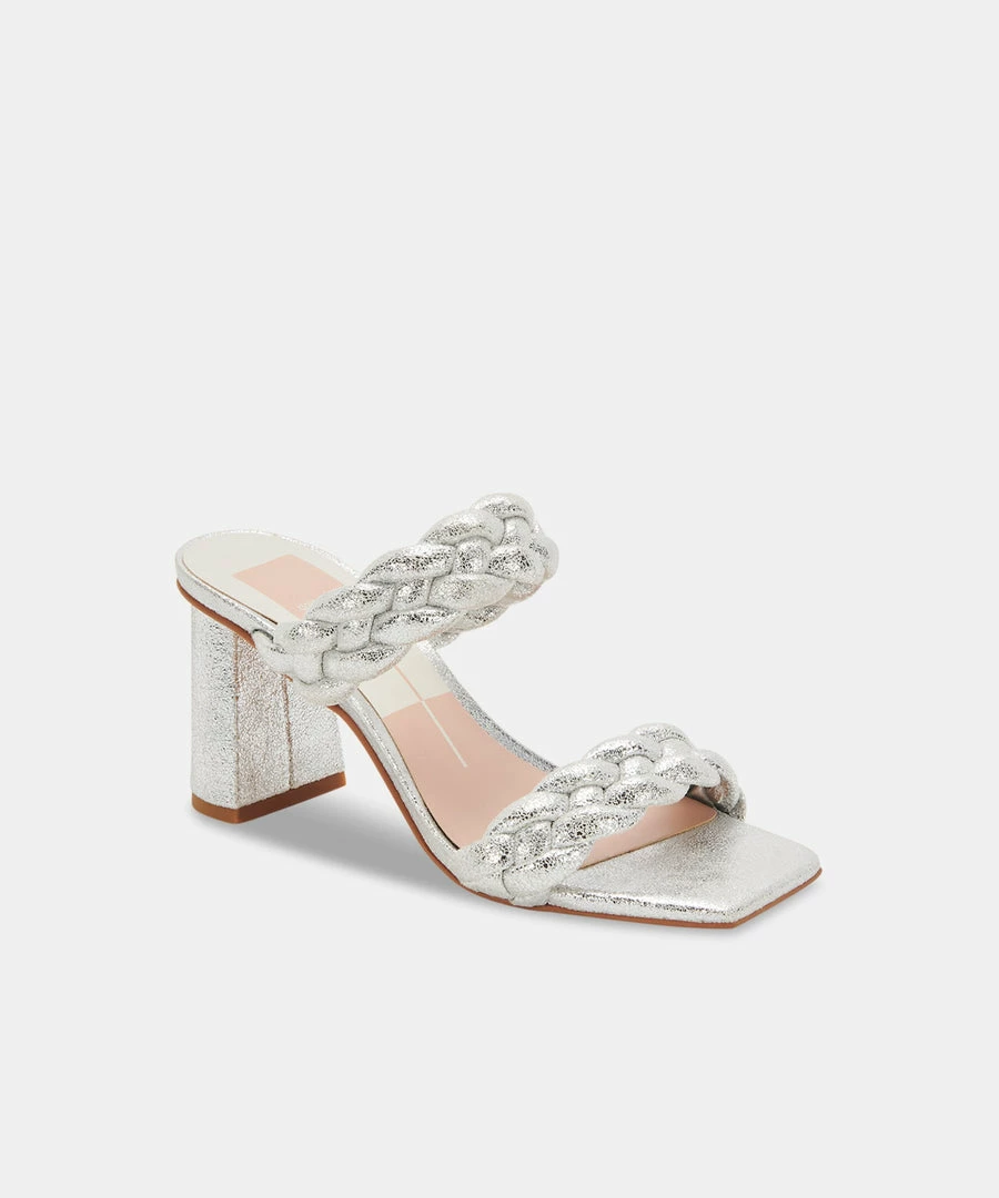 DOLCEVITA PAILY WIDE HEELS SILVER METALLIC STELLA SUEDE