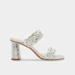 DOLCEVITA PAILY WIDE HEELS SILVER METALLIC STELLA SUEDE
