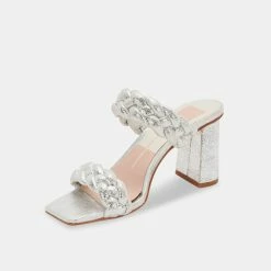 DOLCEVITA PAILY WIDE HEELS SILVER METALLIC STELLA SUEDE