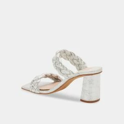 DOLCEVITA PAILY WIDE HEELS SILVER METALLIC STELLA SUEDE