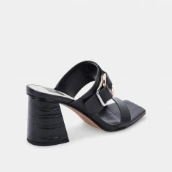 DOLCEVITA SANDALS PALYCE HEELS BLACK LEATHER