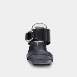 DOLCEVITA SANDALS PALYCE HEELS BLACK LEATHER