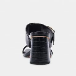 DOLCEVITA SANDALS PALYCE HEELS BLACK LEATHER