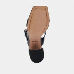 DOLCEVITA SANDALS PALYCE HEELS BLACK LEATHER