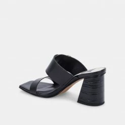 DOLCEVITA SANDALS PALYCE HEELS BLACK LEATHER