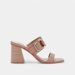 DOLCEVITA PALYCE HEELS CAFE LEATHER SANDALS