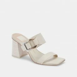 DOLCEVITA SANDALS PALYCE HEELS IVORY LEATHER
