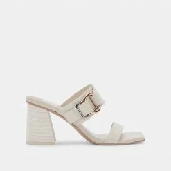 DOLCEVITA SANDALS PALYCE HEELS IVORY LEATHER