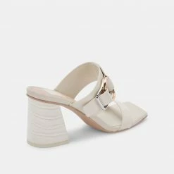 DOLCEVITA SANDALS PALYCE HEELS IVORY LEATHER