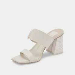 DOLCEVITA SANDALS PALYCE HEELS IVORY LEATHER