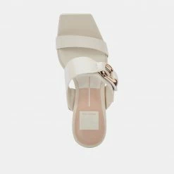 DOLCEVITA SANDALS PALYCE HEELS IVORY LEATHER