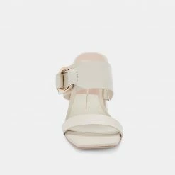 DOLCEVITA SANDALS PALYCE HEELS IVORY LEATHER