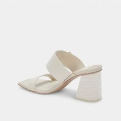 DOLCEVITA SANDALS PALYCE HEELS IVORY LEATHER