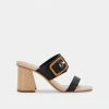 DOLCEVITA SANDALS POSY HEELS BLACK RAFFIA