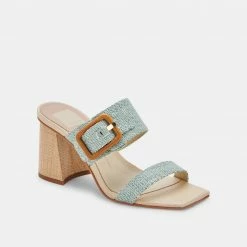 DOLCEVITA SANDALS POSY HEELS MINT RAFFIA