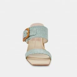 DOLCEVITA SANDALS POSY HEELS MINT RAFFIA