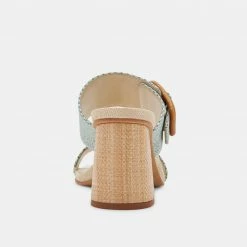 DOLCEVITA SANDALS POSY HEELS MINT RAFFIA