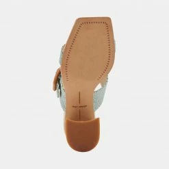 DOLCEVITA SANDALS POSY HEELS MINT RAFFIA