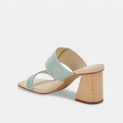 DOLCEVITA SANDALS POSY HEELS MINT RAFFIA