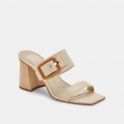 DOLCEVITA POSY HEELS NATURAL RAFFIA