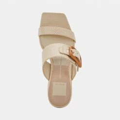 DOLCEVITA POSY HEELS NATURAL RAFFIA