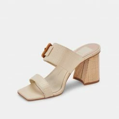 DOLCEVITA POSY HEELS NATURAL RAFFIA