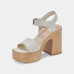 DOLCEVITA WALLIS HEELS IVORY LEATHER