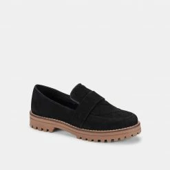 DOLCEVITA AUBREE WOVEN FLATS BLACK NUBUCK