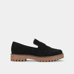 DOLCEVITA AUBREE WOVEN FLATS BLACK NUBUCK