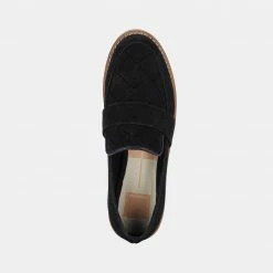 DOLCEVITA AUBREE WOVEN FLATS BLACK NUBUCK