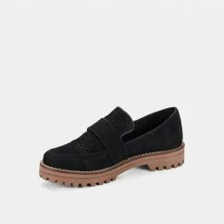 DOLCEVITA AUBREE WOVEN FLATS BLACK NUBUCK