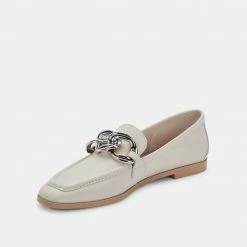 DOLCEVITA FLATS CRYS LOAFERS IVORY LEATHER