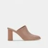 DOLCEVITA PAREZ MULES CAFE LEATHER HEELS