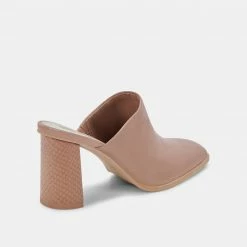 DOLCEVITA PAREZ MULES CAFE LEATHER HEELS