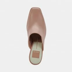 DOLCEVITA PAREZ MULES CAFE LEATHER HEELS