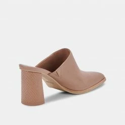DOLCEVITA PAREZ MULES CAFE LEATHER HEELS