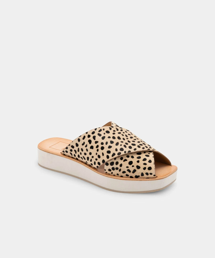 DOLCEVITA CAPRI SANDALS LEOPARD CALF HAIR