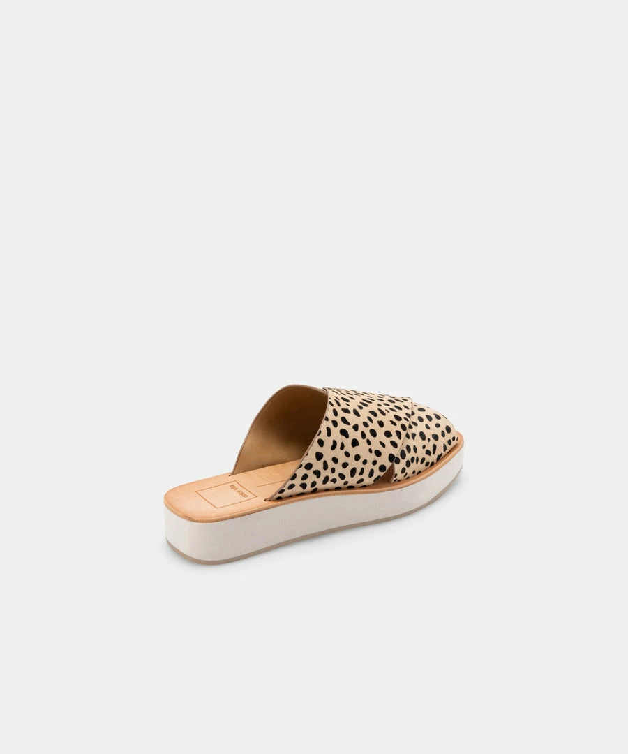 DOLCEVITA CAPRI SANDALS LEOPARD CALF HAIR