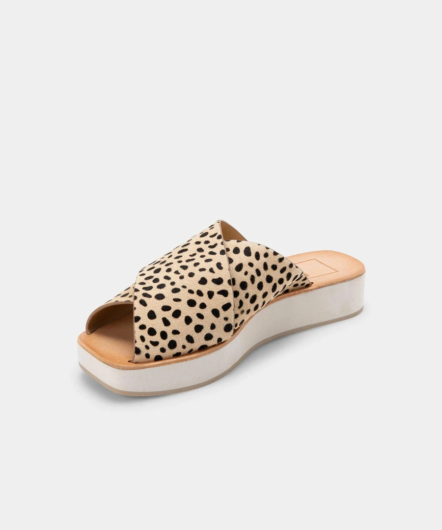 DOLCEVITA CAPRI SANDALS LEOPARD CALF HAIR
