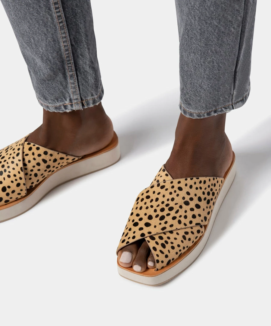 DOLCEVITA CAPRI SANDALS LEOPARD CALF HAIR