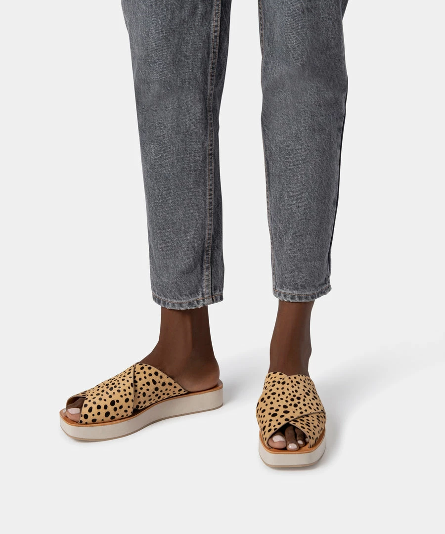 DOLCEVITA CAPRI SANDALS LEOPARD CALF HAIR