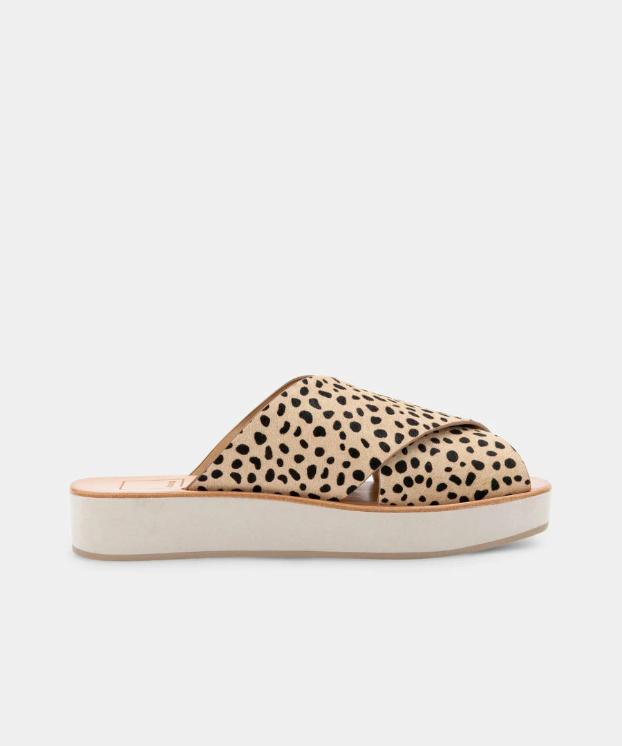 DOLCEVITA CAPRI SANDALS LEOPARD CALF HAIR