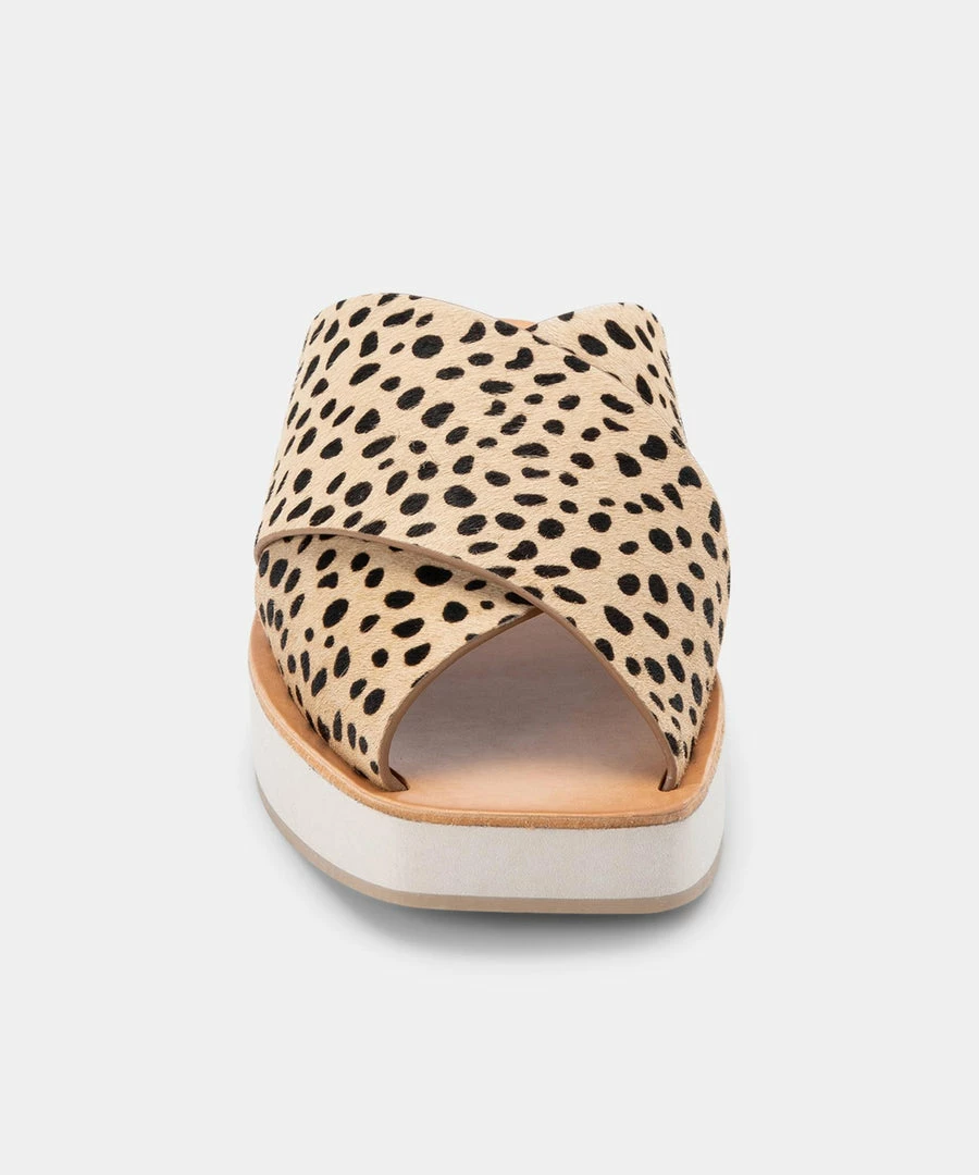 DOLCEVITA CAPRI SANDALS LEOPARD CALF HAIR