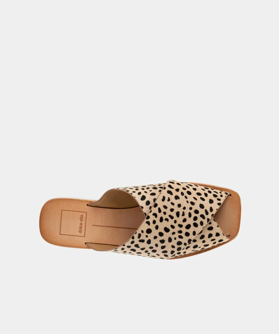 DOLCEVITA CAPRI SANDALS LEOPARD CALF HAIR