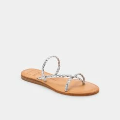 DOLCEVITA DEXLA WIDE SANDALS SILVER CRACKLED STELLA
